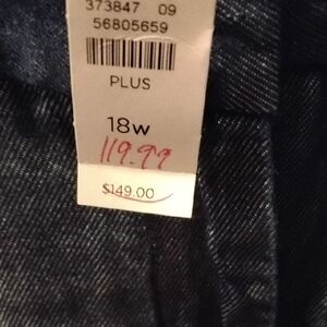 Dark Blue Plus Size Pants. Talbot's Marled Denim. Never Worn. 18W